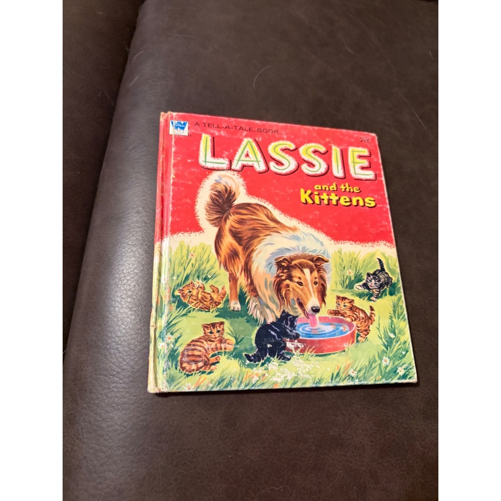Vintage 1956 Lassie and the Kittens Whitman Tell-A-Tale Book Hardcover 2506